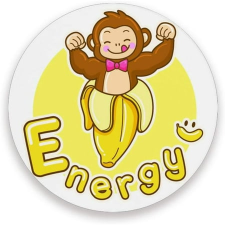 

BESTKITTY Coasters for Drinks Home Decor Monkey on Big Yellow Banana Cork Ceramic Cup Mat Waterproof Place Mats Gift Living Room Decor 2 PCS