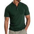 thumbnail image 1 of summer  summer new  large  men‘s short sleeve button pocket T-shirt, 1 of 7