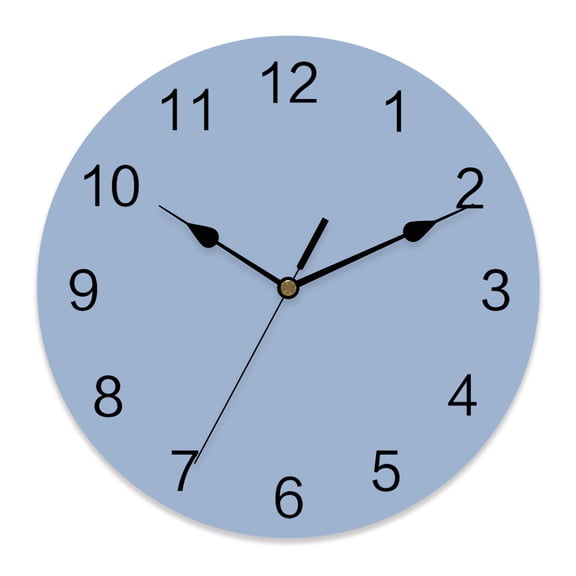 14 Inch Light Blue Wall Clock, Solid Color Battery Operated Silent Non Ticking Clocks, Easy to Read Round Wall Clock for Kitchen/Living Room/Bedroom/Bathroom