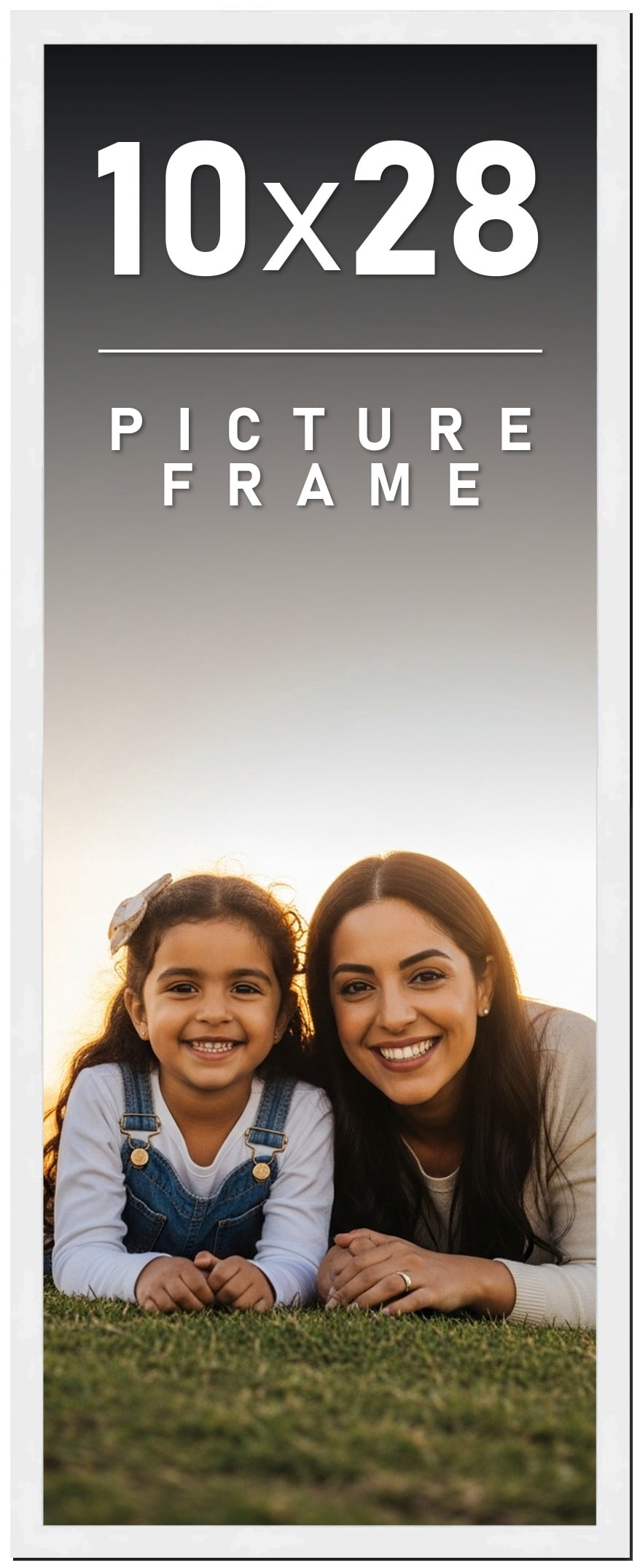 24x15 Frame White Solid Wood Picture Frame Includes UV Acrylic