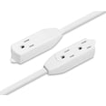 thumbnail image 2 of Maximm Cable 12 Feet Flat Plug Extension Cord/Wire, Multi Outlet - 3 Prong Angled Plug Extension Cord - White UL Certified, 2 of 7