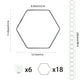 thumbnail image 2 of Kit de soporte para plantas de servicio pesado | Enrejado de plantas trepadoras de bricolaje con 18 anillos hexagonales y 6 ganchos | Rejilla de hierro resistente a la intemperie para la decoración, 2 of 6