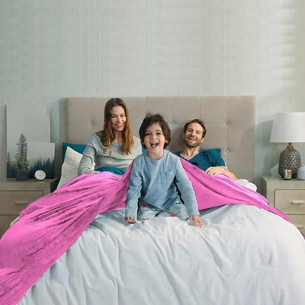 Home Pink Flannel Fleece Throw Blanket Queen Size Solid Ultra Soft Luxury Double Side Fuzzy Plush Fall Blanket for Couch and Pet Fluffy Cozy Throw Blanket All Season Premium Bed Blanket 90 x90