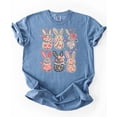 thumbnail image 2 of Retro Floral Bunnies Shirt for Women and Teens Girly Coquette Easter Bunny Tee Blue Jean Shirt Adult Medium, 2 of 4