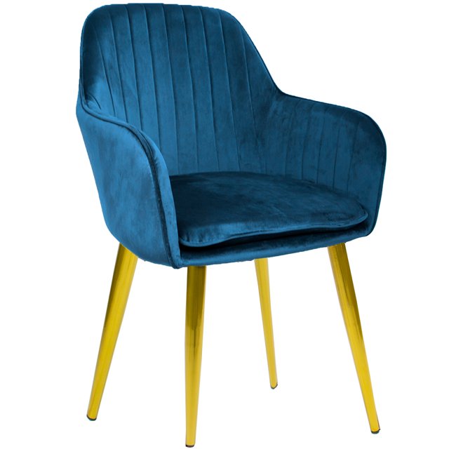 Sillón Comedor Eames Tapizado Rack & Pack Azul Terciopelo Sala Habitación