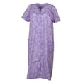 thumbnail image 2 of Elegant Emily Women's Plus Size Snap-Front Duster Robe With Pockets - Lavender Butterfly Garden - 1X, 2 of 4