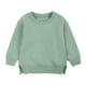 thumbnail image 1 of Gibobby Blusas Manga Larga Niñas Sudadera de forro polar para niños pequeños y niñas, abrigo superior de Color sólido para bebés y niñas, Tops para niñas （Verde， 4-5 Años), 1 of 5