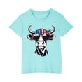thumbnail image 1 of Vestido Corto de Verano Niños Niños Niñas Camiseta de Algodón Cuello Redondo Lindo Día de la Independencia Imprimir Top, 1 of 7