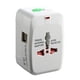 thumbnail image 2 of Adaptador de viaje universal de 1500 W, 2 puertos USB, adaptador de enchufe internacional multifuncional seguro para niños, cargador de pared de 100, 2 of 12