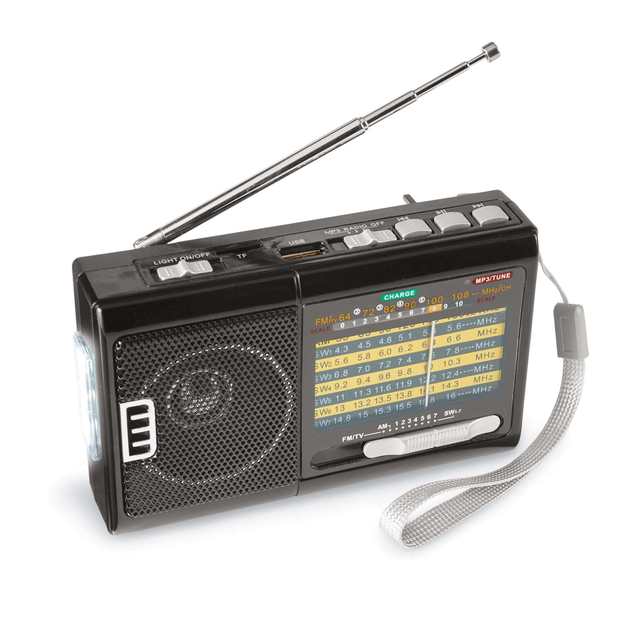 Vintage Digital FM Scan Radio,Travel Alarm Blue/Silver* Minute Time set -Hour 
