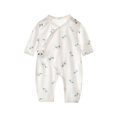 thumbnail image 3 of Abtuhar Newborn Summer Long Sleeve Rompers Seamless Breathable Hook Loop Closure Kids Bodysuits 0-6M, 3 of 5