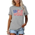 thumbnail image 2 of XCHQRTI USA Flag Shirt Women 4th of July Tee Graphic Short Sleeve Casual Memorial Day T-Shirts, 2 of 7