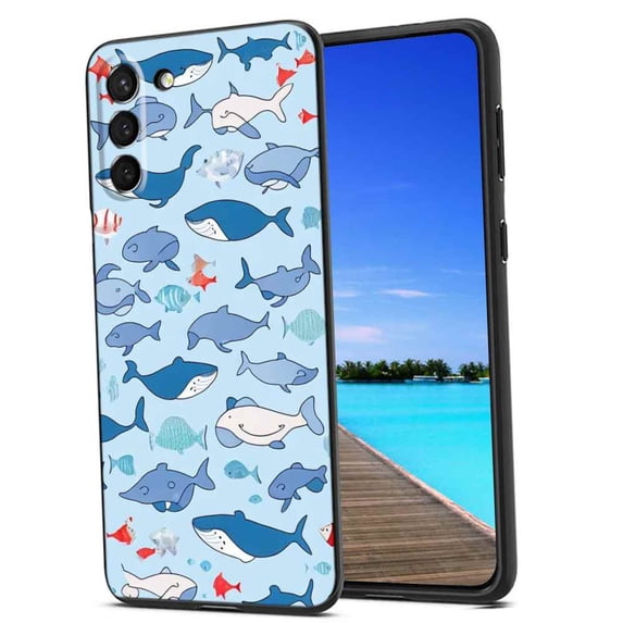 Compatible with Samsung Galaxy S21+ Plus Phone Case, whale-fish-91 Case Silicone Protective for Teen Girl Boy Case for Samsung Galaxy S21+ Plus