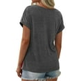 thumbnail image 3 of Langwyqu Womens Color Block Short Sleeve Tops Casual Summer T-Shirt, 3 of 3