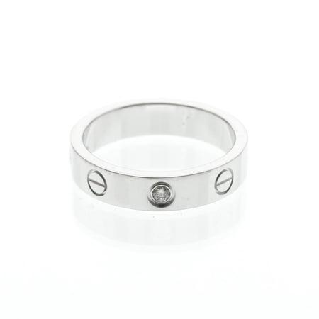 Pre-Owned Cartier Mini Love Ring With 1 Diamond White Gold (18K) Fashion Diamond Band Ring...