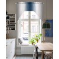 thumbnail image 4 of Gray Navy Blue Swag Valances for Windows, Small Curtains Drapes, Modern Gradient Geometric Kitchen Window Curtains Over Sink Rod Pocket Window Treatment Valance for Bedroom/Bathroom 56"x36", 4 of 5