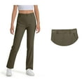 thumbnail image 2 of Teen Girls Uniform Pants Skinny Pants Stretch Pants With Pockets Flare Leg Pants Green Pants for Girls Back To School Clothes Teen Cute Clothes for Girls 13-14 Years, 2 of 5