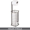 thumbnail image 3 of Support et Distributeur de Papier Toilette en Métal Autoportant, avec Rangement pour 3 Rouleaux de Papier Toilette de Rechange Tout en Distribuant 1 Rouleau pour Salles de Bains/salles à Poudres - Contient des Méga Rouleaux - Satin, 3 of 6