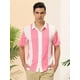 thumbnail image 2 of Camisas hawaianas manga corta botones botones a rayas playeras Rosa blanco T XXL, 2 of 6