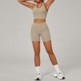 thumbnail image 2 of SKQIT Workout Sets for Women 2 Piece Seamless Halter Sports Bra Scrunch Butt Impact Shorts Gym Yoga Outfits, 2 of 7