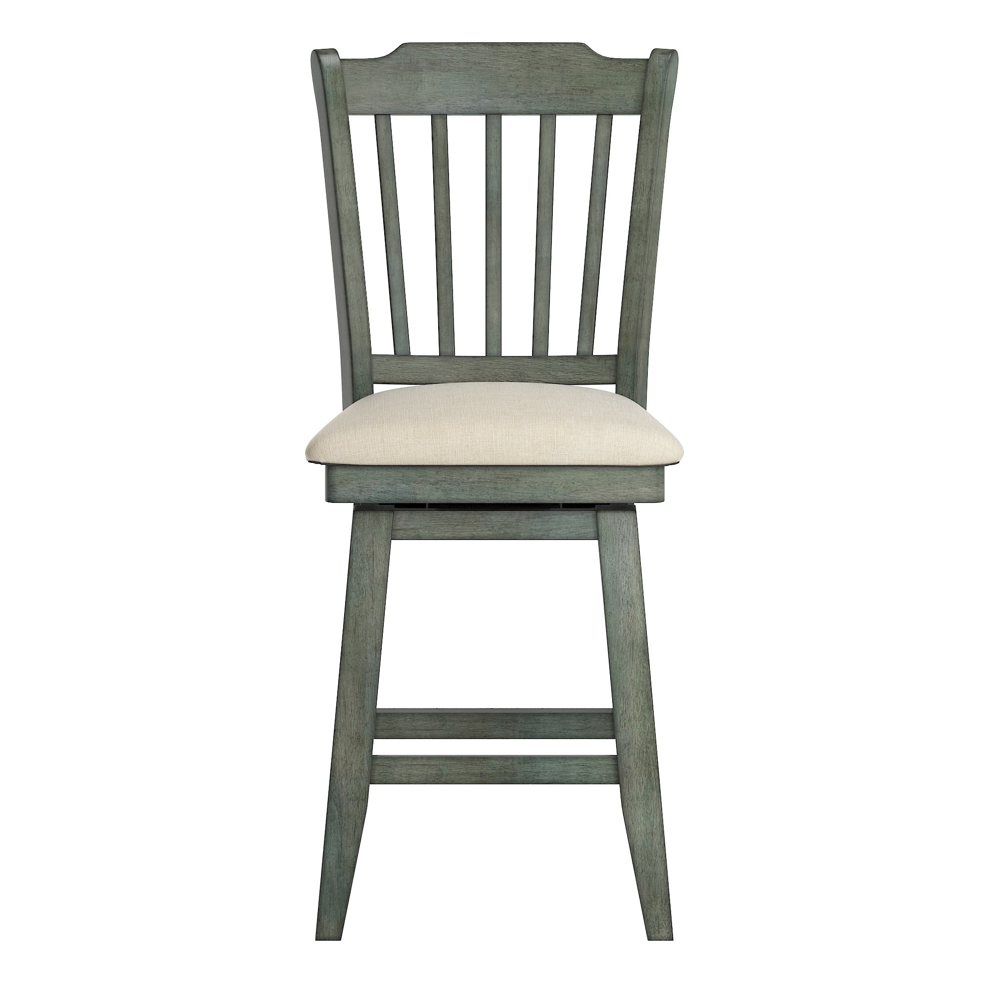 Weston Home Sheena Wood Slat Back 24-inch Counter Height Swivel Stool, Antique Sage Green