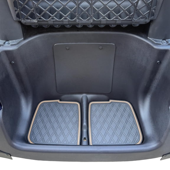 Xtreme Mats Rubber Bag Well Mat Compatible with Club Car Precedent, Onward, Tempo and Atlas Golf Carts (Beige Trim)