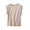 thumbnail image 2 of Gamivast Women's Muscle Tank Tops Sleeveless Crewneck T-Shirts Casual Basic Tees Summer Athletic Workout Shirts Loose Fit Gym Fitness Activewear Everyday Running Pullovers Beige XXL, 2 of 5
