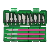 Uxcell 1set Art Craft Knife Kit 3 Packs Hobby Knife & 10 Packs Spare Blades with Plastic Box Red