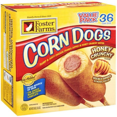 Foster Farms Honey Crunchy Flavor Corn Dogs Value Pack, 36ct - Walmart.com