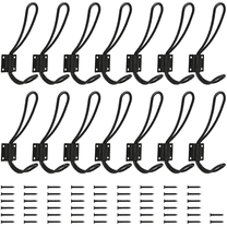 YIHATA 14 Pack Coat Hook Farmhouse Entryway Hooks Decorative Wall Mounted Double Coat Hangers with Metal Screws Included, Double Vintage Organizer Hanging Wire Hook Clothes Hanger