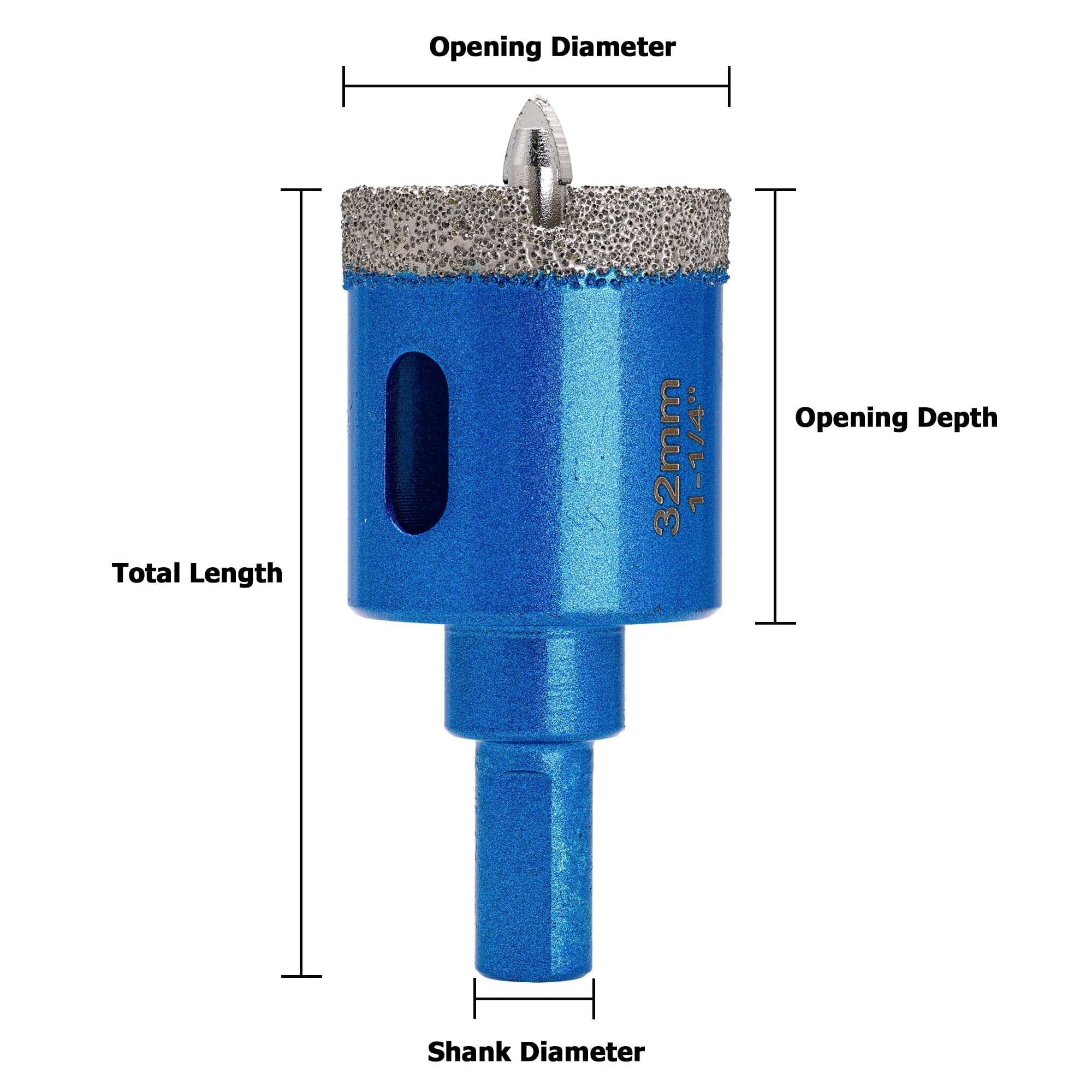 ILOVETOOL 2Pcs 32mm 1-1/4'' Diamond Hole Saw Glass Stone Marble Ceramic Tile Drill Bits with Center Pilot Bit Center Position Hole Opener