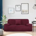 thumbnail image 1 of Housse de Canapé Extensible Spandex 2024 3 Places Imprimé Ligne Marron, 1 of 6
