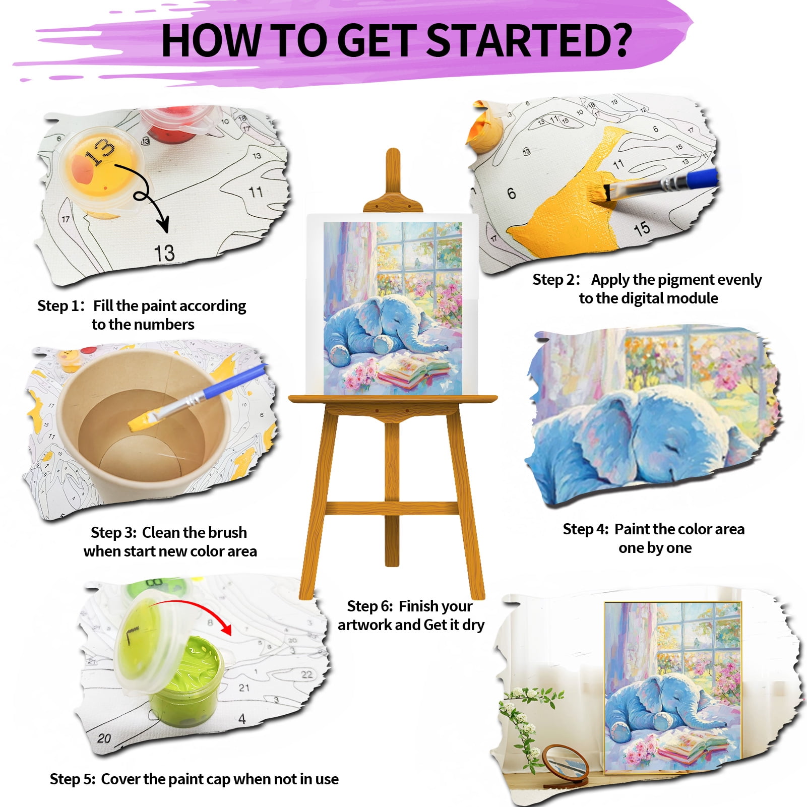 JYLMOOD Paint by Numbers for Adults Kits, DIY Easy Painting by Numbers for Gift Home Wall Decoration 16x20in without Frame
