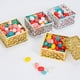 thumbnail image 2 of Elegantes cajas de dulces con diseño de cuadrícula para recuerdos de boda (juego de 12) Un oro, 2 of 9