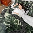 thumbnail image 3 of Erosebridal Ocean Animal Turtle 7 Pieces Bedding Comforter Set,Green Tropical Plant Monstera Leaf Full Bedding Set For Adults,Reversible, 3 of 7