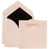 JAM Paper Wedding Invitation Set, Large Square, 7 x 7, White Card with Black Lined Envelope and White Border Bow Set, 50/pack