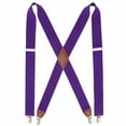 thumbnail image 6 of HISDERN Purple Suspenders for Men Jeans Adjustable Elastic Suspender Braces for Trousers 1.4 Inch X Shape, 6 of 8