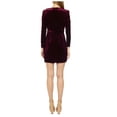 thumbnail image 3 of ALEXIA ADMOR Amelia Studded Long Sleeve Velvet Wrap Dress Burgundy XS, $80 NWT, 3 of 5