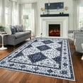 thumbnail image 2 of HOMERRY 5' x 7' Area Rug for Living Room Boho Vintage Floral Non Slip Washable Indoor Carpet, Blue, 2 of 5