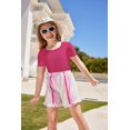 thumbnail image 2 of Arshiner Tween Girls Square Neck Puff Sleeve Pink Tops and Wide Leg Pants Set with Pockets Size 13-14 Years, 2 of 6