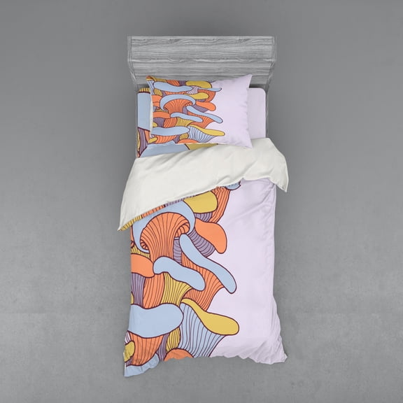 Ambesonne Colorful Bedding Set 3 Pcs, Abstract Doodle Season, Twin, Multicolor