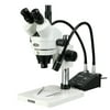 AmScope 7X-45X Zoom Power Trinocular Inspection Stereo Microscope + Gooseneck LED Lights New