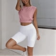 thumbnail image 4 of Camiseta sin mangas con cuello redondo para mujer, camisa corta sin mangas, holgada, informal, elegante, de Color puro, para fiesta de citas, 4 of 4