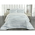 thumbnail image 2 of Ambesonne Harbour Stripe Quilted Coverlet 3 Pcs, Abstract Ocean, King Size, Pale Slate Blue White, 2 of 4