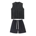 thumbnail image 4 of Men's Suit Set for Spring Summer Lightweight Breathable Vest and Relaxed Shorts Ensemble for Casual Daily Wear, 4 of 8