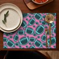 thumbnail image 5 of Football Pattern Summer Placemats Table Placemats Set Of 4-Linen Kitchen Washable Placemats Table Mats 11.8"x17.7"Non-Slip Heat Resistant, 5 of 6