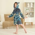 thumbnail image 4 of FORMRS Niños Bathrobe Unisex Hooded Robe Soft Plush Pajamas Sleepwear, Size 10-12T, Dark Mountains, 4 of 7
