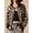 Black, variant on Women's Leopard Print Stripe Sleeve Cardigan, Button-Front Long Sleeve Knit Sweater for Casual Streetwear