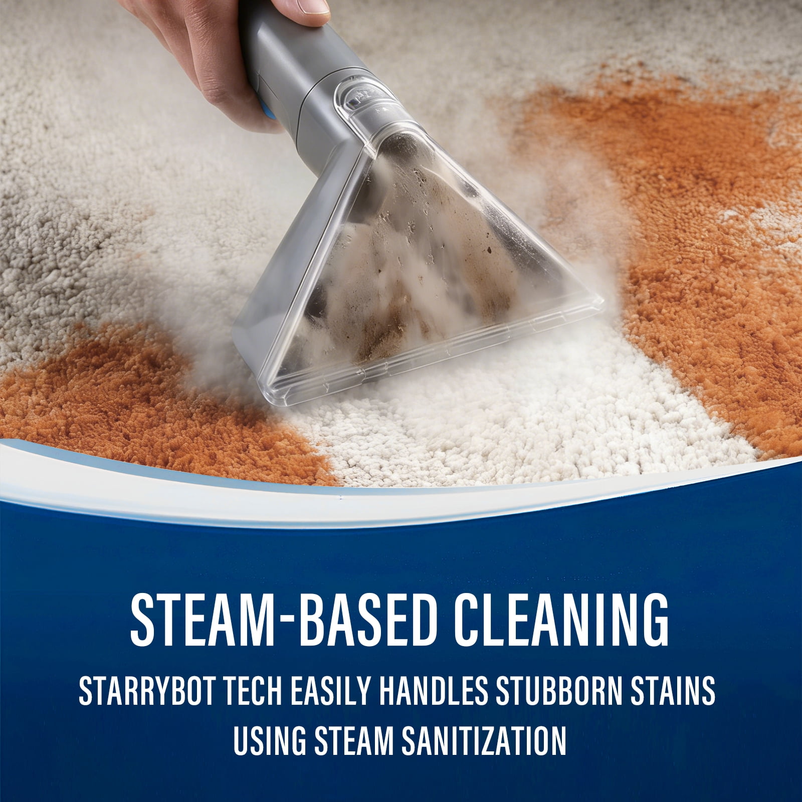 Starrybot Portable Carpet Cleaner Machine with Steam and Heating Techology,18Kpa Powerful Suction with Versatile Tools for Pets, Couch,Spot Cleaner for Stairs/Furniture/Rug