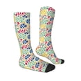 thumbnail image 3 of Picia Women Crew Soft Moisture-wicking Socks Cartoon Flowers Pattern Design Cotton Socks, One Size fit All, 3 of 9